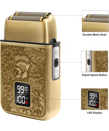 GEC Shavers for Bald Men - Rechargeable Foil Shaver with 3 Speed Settings & LED Display | Ultimate Beard Trimmer & Barber Supplies | Perfect Gifts for Men - Buy Online on GoSupps.com