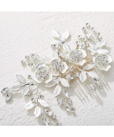 SWEETV Rhinestone Wedding Hair Comb - Handmade Bridal Hair Clip for Brides & Bridesmaids | Wedding Hair Accessories in Silver - Buy Online on GoSupps.com