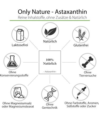 ONLY Nature Astaxanthin 12 mg with Vitamin E - 60 High-Dose Gel Caps No Additives Lab Tested Made in Germany - Buy Internationally - Buy Online on GoSupps.com