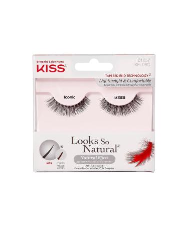KISS Look So Natural Collection 1 pair of artificial eyelashes Iconic easy to wear contains eyelash glue 1 piece (1 pack) - Buy Online on GoSupps.com