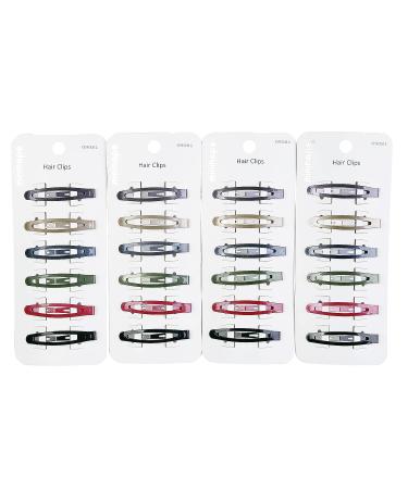 Minihope 24 Pcs Classic Oval Metal Contour Hair Clips | No Slip Snap Barrettes for Girls & Women (6 Colors) - 1.8 Inch - Buy Online on GoSupps.com