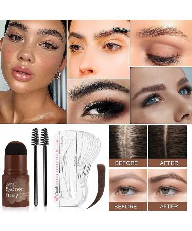 Buy Moulis Eyebrow Stamp Set - Reusable Makeup Brow Powder Kit with 10 Stencils & 2 Brushes (Light Brown) - Perfect One-Step Brow Shaping for Flawless Eyebrows - Buy Online on GoSupps.com