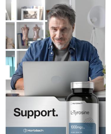 Horb ach L-Tyrosine Supplement | 1000mg | 250 Capsules | Non-GMO and Gluten Free Formula 250 Count (Pack of 1) - Buy Online on GoSupps.com