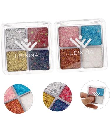 FOMIYES 4 Pcs Glitter Eye Makeup Face Glitter Makeup Eyeshadow Shimmery Eyeshadow Eyeshadows Eye Glitter Assorted Colorx2pcs 6.00X6.00X1.00CMx2pcs - Buy Online on GoSupps.com