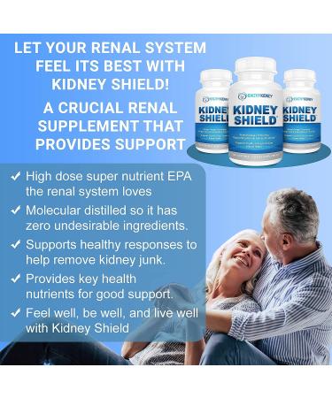 Kidney Shield 120 Caps - Kidney Support Supplement for Cleanse & Health - Omega 3 - 120 Count - Buy Online on GoSupps.com