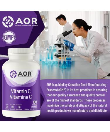 AOR - Vitamin C 1000mg 100 Capsules - Essential Ascorbic Acid Supplement - Promotes Overall Wellness - Supports Bones Gums & Teeth - Non-GMO Vegan - Ideal for Daily Health Maintenance - Buy Online on GoSupps.com