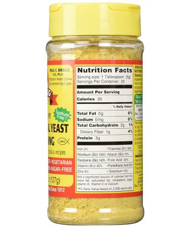 Bragg Nutritional Yeast Seasoning 4.5 Oz (Pack of 3) - Buy Now for Flavorful and Healthy Cooking - Buy Online on GoSupps.com