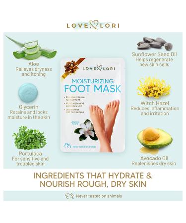 Moisturizing Foot Mask (10pk) for Dry Cracked Feet - Foot Care Gift Set for Women - Includes Moisturizing Socks - Ideal Mother's Day Gift! 10 Count - Buy Online on GoSupps.com