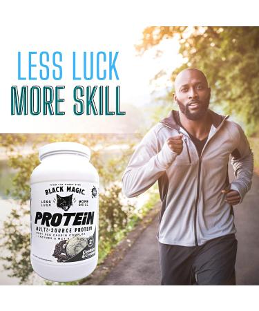 Black Magic Multi-Source Protein - Whey  Egg  and Casein Complex with Enzymes & MCT Powder - Pre Workout and Post Workout - Cookies and Cream Protein Powder - 24g Protein - 2 LB with Bonus Key Chain - Buy Online on GoSupps.com