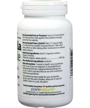 Prairie Naturals Organic Chlorella Broken Cell Wall Vcaps - 180 Count - Buy Online on GoSupps.com