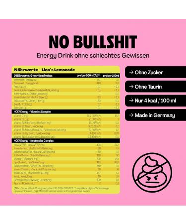 Buy Holy Energy Gaming Booster 'Lion's Lemonade' - 50 Portions of Vegan Focus Drink with Mango & Kiwi | Natural Energy Powder with Newcaff & Green Tea Extract - Buy Online on GoSupps.com