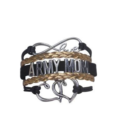 Infinity Collection Army Mom Jewelry, Proud Army Mom Charm Bracelet for Women, Proud Mom of an Army Soldier, Military Mom Gifts
