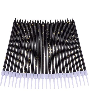 24-Count Black Gold Long Thin Birthday Candles for Birthday Parties, Wedding Decorations - Party Cake Candles - Buy Online on GoSupps.com