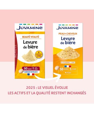 JUVAMINE - Brewer's yeast - Skin beauty hair and nails - Vitality - Vitamins B1 B2 B3 B5 B6 B8 B9 and B12 + Zinc - 50 day program - Made in France - Buy Online on GoSupps.com