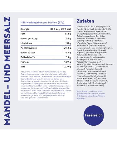 All vo One Meal Bar - Salted Almonds - 20 Low-Calorie Protein Bars for Weight Loss & Control - High Fiber & Vitamins - Buy Online on GoSupps.com