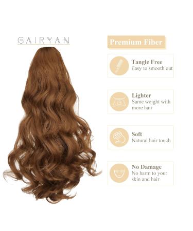 Shop 45cm Gairyan Auburn Ponytail Extensions | Clip-In Curly & Wavy Synthetic Hair for Women - Buy Online on GoSupps.com