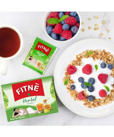 FITNE Green Tea Herbal Honey Lemon With Garcinia Senna Infusion - Gentle Detox Cleanse - High Antioxidant - Stevia Sweetened - 15 Tea Bags - Buy Online on GoSupps.com