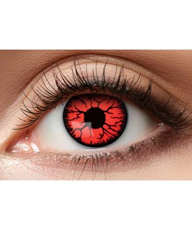 Balinco contact lenses colored without strength motif lenses eye lenses costume accessories for cosplay Halloween carnival carnival dia de los muertos party festival rave (horror red)