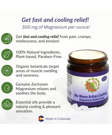 Taspen's Organics Magnesium No More Aches Cooling Cream - Fast-Acting Muscle & Joint Relief - Natural Non-Greasy & Cruelty-Free - 9 oz - Buy Online on GoSupps.com