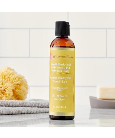 Silk Liquid Black Gold Soap | 3in1 Hair Face & Body Wash - Premium International Shipping - Buy Online on GoSupps.com