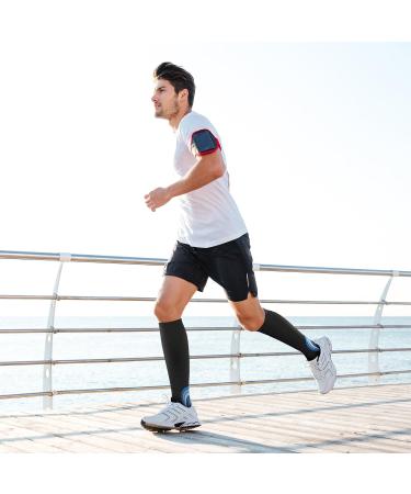 aZengear Compression Socks 20-30mmHg - Anti DVT Knee-High Flight Stockings for Travel & Sports - XXL Black w/Blue - Buy Online on GoSupps.com