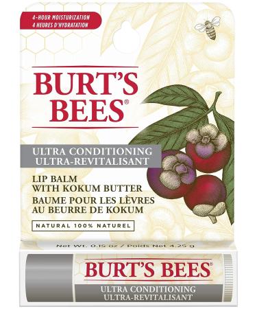 Burt's Bees Ultra Conditioning Lip Balm with Kokum Butter - 100% Natural Moisturizer | 1 Tube - Buy Online on GoSupps.com