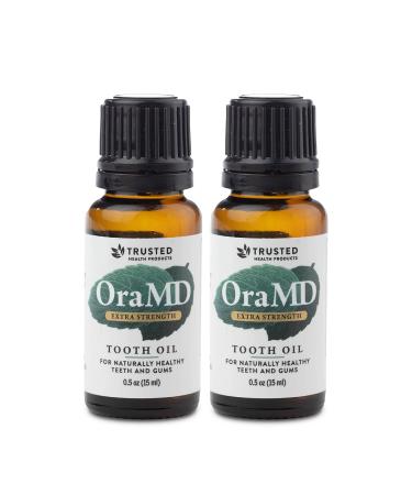 OraMD Extra Strength Tooth Oil: Potent All Natural Liquid Toothpaste Breath Freshener Alcohol Free Mouthwash for Dry Mouth Healthy Teeth & Gums Safe on Sensitive Teeth & Gums Dentist Recommended Two Pack
