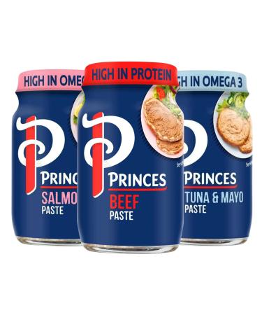 Princes Sandwich Paste Bundle (Salmon Beef Tuna & Mayo) Pack of 3