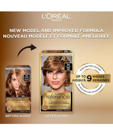 L Or al Paris Superior Preference 9 weeks of Luminous Fade-Defying Permanent Hair Dye 36 Golden Brown 100% Grey Coverage 1 Hair Dye Kit (Packaging May Vary) 1 Count ( Pack Of 1 ) Golden Brown - Buy Online on GoSupps.com