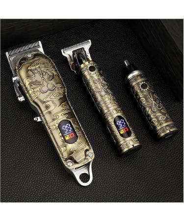 Professional Electric Oil Head Razor Set - Push & Shear Barber Clipper for Nose Hair Gift Box (Bronze) - International Shipping Available - Buy Online on GoSupps.com