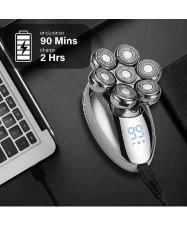 5-in-1 Detachable Head Shaver for Bald Men | 7D Electric Shaver IPX7 Waterproof Grooming Kit with LED Display - RS-6900S - Buy Online on GoSupps.com