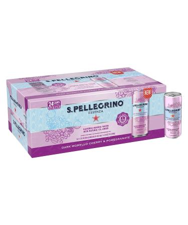 S.Pellegrino Essenza Dark Morello Cherry & Pomegranate Mineral Water - 24 Pack, 11.15 Fl Oz Cans - Buy Online on GoSupps.com