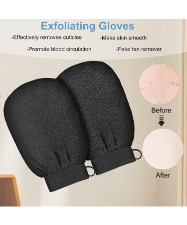 KEYRI Exfoliating Peeling Gloves 6 Pack for Women | Remove Dead Skin & Achieve Smooth Skin Perfect for Bathing & Showering (Black) - Buy Online on GoSupps.com