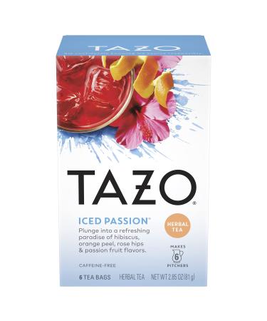 TAZO Tea Bags, Herbal Tea Iced Tea Bags, Iced Passion, Caffeine-Free, Makes 6 Pitchers (Pack of 4)