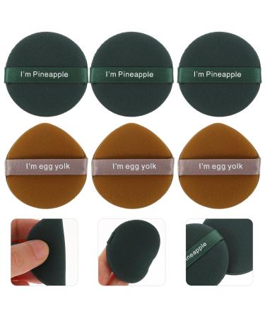 FRCOLOR 6pcs Puff Foundation Blending Sponge Set | Dark Green Makeup Egg & Powder Puff for Flawless Face & Body Application - Hydrophilic Polyurethane | International Shipping Available - Buy Online on GoSupps.com
