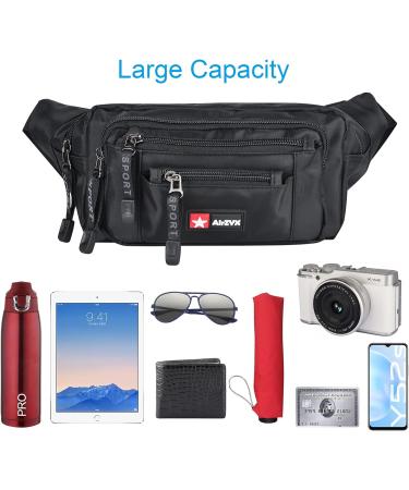 Airzyx Waterproof Belt Pocket - Multifunctional Hip Bag for Travel & Hiking | Unisex Black Outdoor Waist Pack - Buy Online on GoSupps.com