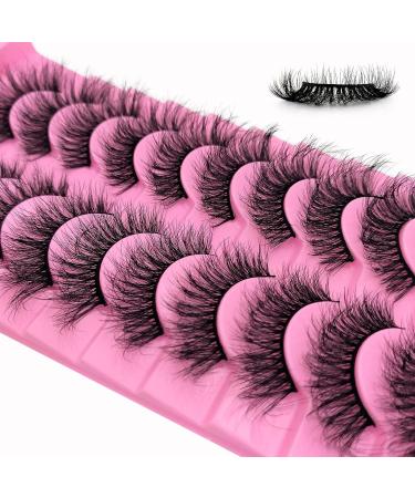 Cat-Eye Fluffy-XZ01: 10 Pairs 20mm Long Dramatic False Eyelashes - Thick Volume, Crossed, Lightweight, Soft Curly Fake Lashes - Wispy Mink Lashes for Big Eyes - Buy Online on GoSupps.com