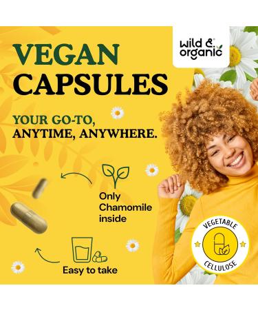 Wild & Organic Chamomile Capsules 800 mg - Relaxation & Digestive Support - Herb Chamomile Extract Supplement - Matricaria Recutita Flower - Vegan No Fillers Non-GMO - 60 Count 60 Count (Pack of 1) - Buy Online on GoSupps.com