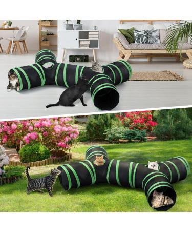 4 Way Collapsible Cat Tunnel - Interactive Kitty Toy with Storage Bag - Buy Online on GoSupps.com