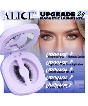 ALICE Magnetic Eyelashes Natural Look Magnetic Lashes Kit with Magnetic Lash Applicator Wispy Cat Eye lashes Reusable Magnetic Eyelashes Kit No Glue or Eyeliner B32 - Buy Online on GoSupps.com