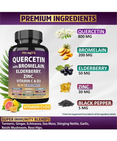 StrongVit Biotin Supplements & Quercetin Complex Bundle (120 Capsules) - Buy Online on GoSupps.com