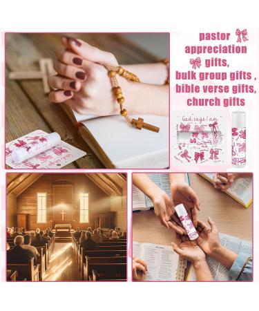 Sacubee 25 Pack Pink Bow Christian Gifts Bulk for Women Men Religious Lip Balms Bulk Church Party Favors Christmas Party Gifts Stocking Stuffers Bible Verse Study Supplies for Employee Staff Coworkers - Buy Online on GoSupps.com