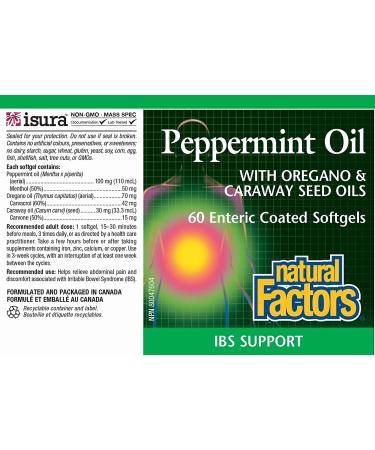 Natural Factors Peppermint + Oregano Oil Complex 60 Softgels â€“ Digestive Health & Immune Support - Buy Online on GoSupps.com