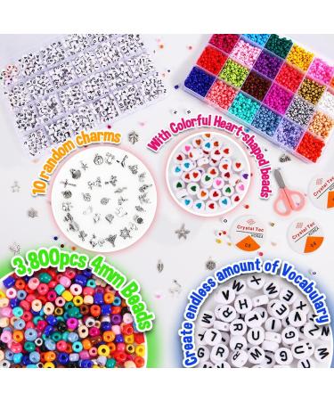 Goody King 4mm Glass Seed Beads Jewelry Making Kit - 5000pcs+ Bracelet Craft Set with Alphabet Letters - DIY Arts and Crafts for Women, Kids 6-9 - Birthday Easter Gift - Buy Online on GoSupps.com