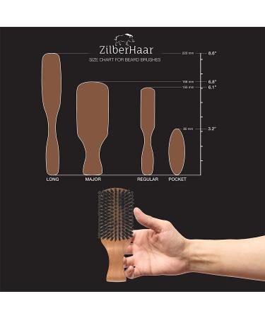 ZilberHaar Major Hair & Beard Brush - Stiff Boar Bristles - Ideal for All Hair Types - Men's Hairbrush & Beard Grooming - Buy Online on GoSupps.com