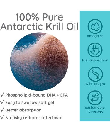 500mg Antarctic Krill Oil Softgels with Phospholipid Omega-3s EPA & DHA - High Astaxanthin - No Fishy Reflux - by as-is (60 Count) - Buy Online on GoSupps.com