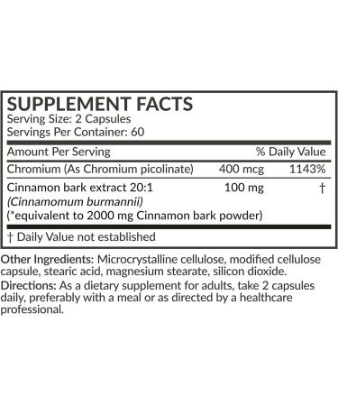 Futurebiotics Cinnamon Plus Chromium Picolinate Supplement High Potency Chromium Non-GMO 120 Vegetarian Capsules 120 Count (Pack of 1) - Buy Online on GoSupps.com