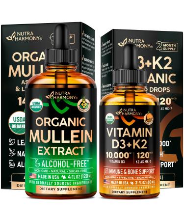 NUTRAHARMONY Organic Mullein & Vitamin D3 K2 Drops