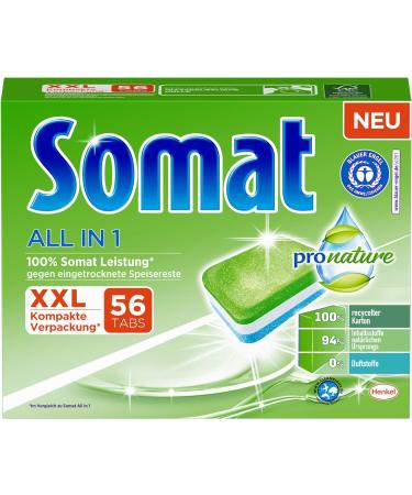 Somat All in 1 Pro Nature Dishwasher Tabs - 112 Eco-Friendly Water-Soluble Tabs with 100% Performance (2-Pack) - Buy Online on GoSupps.com