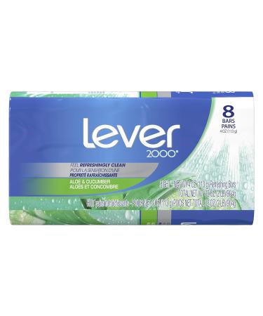 Lever 2000 Aloe & Cucumber Refreshing Body Soap 4oz (Pack of 8) - Antibacterial Cleanser - Buy Online on GoSupps.com